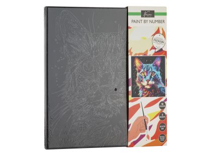 Craft Creative Malování podle čísel na černé plátno kočka