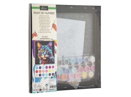 Craft Creative Malování podle čísel na černé plátno kočka