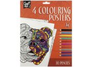 Craft Creative Vymalovánky 4 obrázky + 10 pastelek A4 oranžové balení