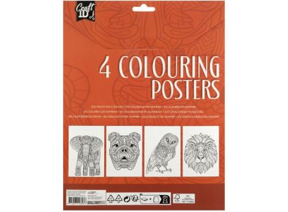 Craft Creative Vymalovánky 4 obrázky + 10 pastelek A4 oranžové balení