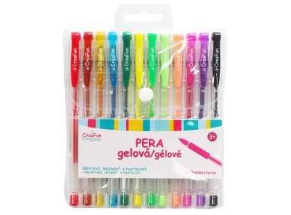 CreaFun - Gelová pera 12 barev