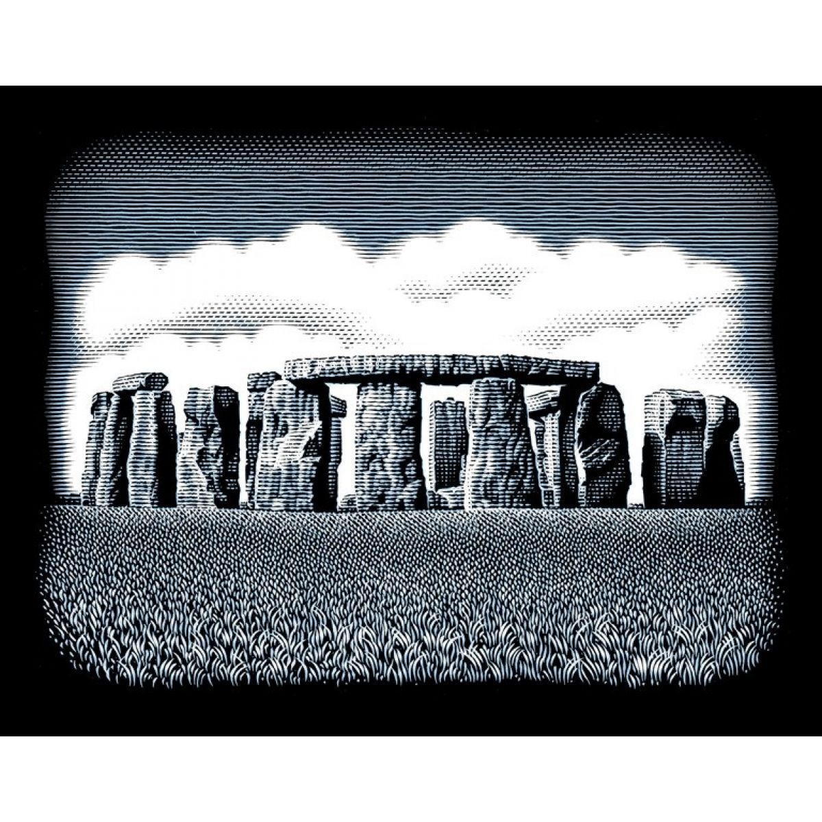 Creatoys Reeves Škrábací obrázek stříbrný 20x25cm - Stone Circles