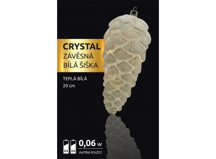 Crystal Závěsná Bílá Šiška 20 cm