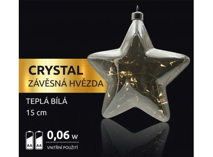 Crystal Závěsná Hvězda 15 cm