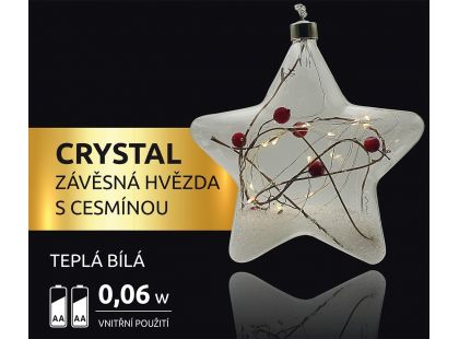 Crystal Závěsná Hvězda s cesmínou