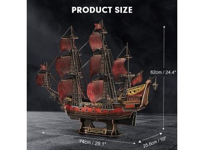 Cubicfun 3D Puzzle Plachetnice Queen Anne's Revenge 391 dílků - Poškozený obal