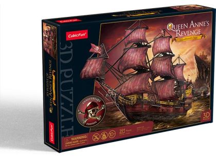 Cubicfun 3D Puzzle Plachetnice Queen Anne's Revenge 391 dílků - Poškozený obal
