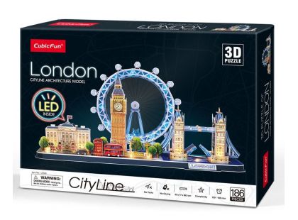 CubicFun 3D puzzle s LED Noční edice: Londýn 186 dílků