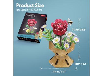 CubicFun Puzzle 3D Kytice růže 120 dílků