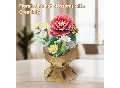 CubicFun Puzzle 3D Kytice z květů kamélií 109 dílků