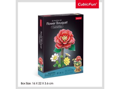 CubicFun Puzzle 3D Kytice z květů kamélií 109 dílků