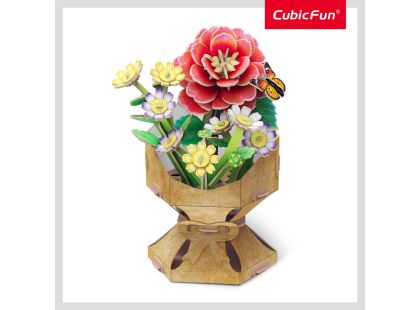CubicFun Puzzle 3D Kytice z květů kamélií 109 dílků