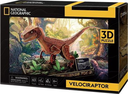 Cubicfun 3D Puzzle Velociraptor 63 dílků