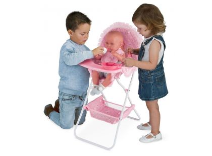 DeCueavas Jídelní židlička pro panenky s doplňky Maria 2018