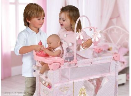 DeCueavas Skládací postýlka pro panenky s 5 funkčními doplňky Maria 2019