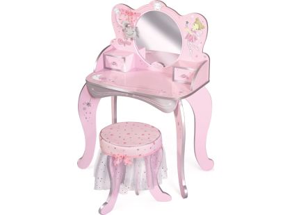 DeCuevas 55534A Dřevěný toaletní stolek se zrcadlem a dřevěnou židličkou Magic Maria - Poškozený obal