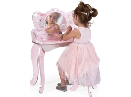 DeCuevas 55534A Dřevěný toaletní stolek se zrcadlem a dřevěnou židličkou Magic Maria - Poškozený obal