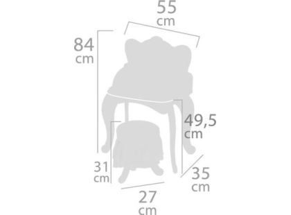 DeCuevas 55534A Dřevěný toaletní stolek se zrcadlem a dřevěnou židličkou Magic Maria - Poškozený obal