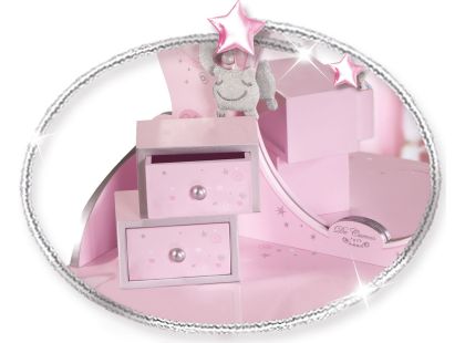 DeCuevas 55534A Dřevěný toaletní stolek se zrcadlem a dřevěnou židličkou Magic Maria - Poškozený obal