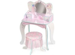 DeCuevas 55541 Dřevěný toaletní stolek se zrcadlem, dřevěnou židličkou a doplňky Ocean Fantasy 2021