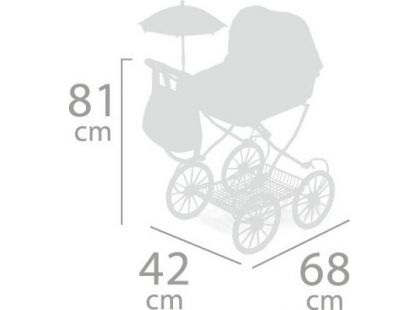 DeCuevas 81046 Skládací kočárek pro panenky s taškou a doplňky Niza - 81 cm - Poškozený obal