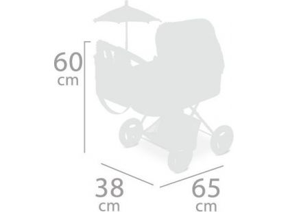 DeCuevas 85029 Skládací kočárek pro panenky se slunečníkem a doplňky Martin 2019 - 60 cm