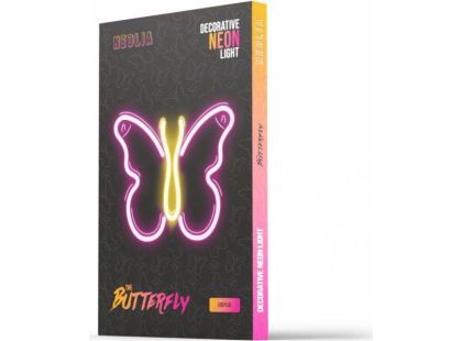 Dekorativní LED neon Motýl růžový