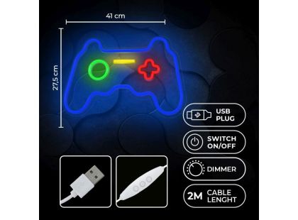 Dekorativní PLEXI LED neon Gamepad multicolor