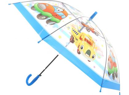 Deštník dopravní prostředky vystřelovací světle modrý