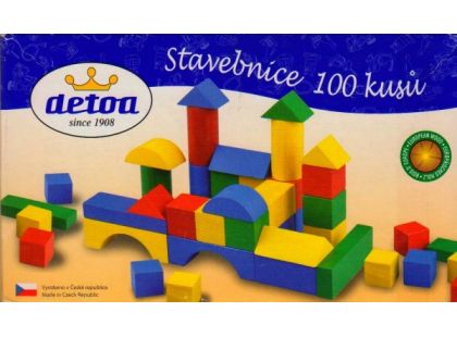 Detoa Dřevěná stavebnice 100ks Detoa Dřevěná stavebnice 100ks