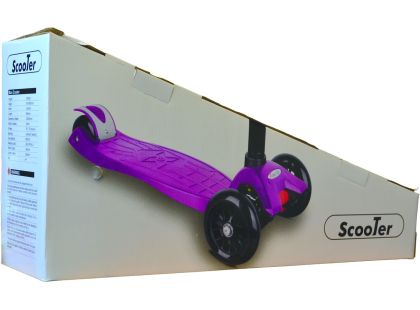 Dětská tříkolová koloběžka svítící  - červená - Poškozený obal