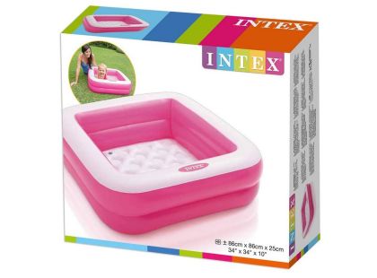Dětský bazének čtverec Intex 57100 - Růžová 85x85x23cm - Poškozený obal