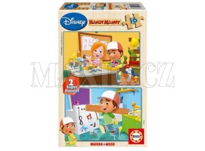 Dřevěné puzzle Handy Manny 2x16 dílků