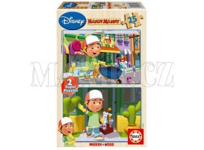 Dřevěné puzzle Handy Manny,2x25 dílků,