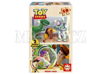 Dřevěné puzzle Toy Story, 2x50 dílků