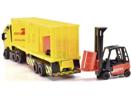 Dickie DHL nákladní auto Volvo FH 16 s vysokozdvižným vozíkem 35 cm