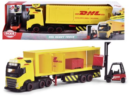 Dickie DHL nákladní auto Volvo FH 16 s vysokozdvižným vozíkem 35 cm