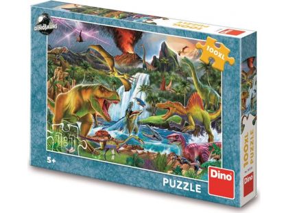 Dino Puzzle Boj dinosaurů 100 XL dílků