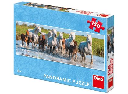 Dino Camargští koně panoramic puzzle 150 dílků