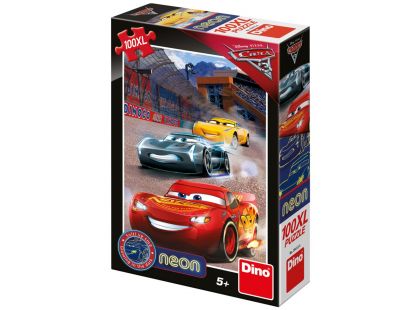 Dino Cars 3 Vítězné kolo neon XL puzzle 100 dílků