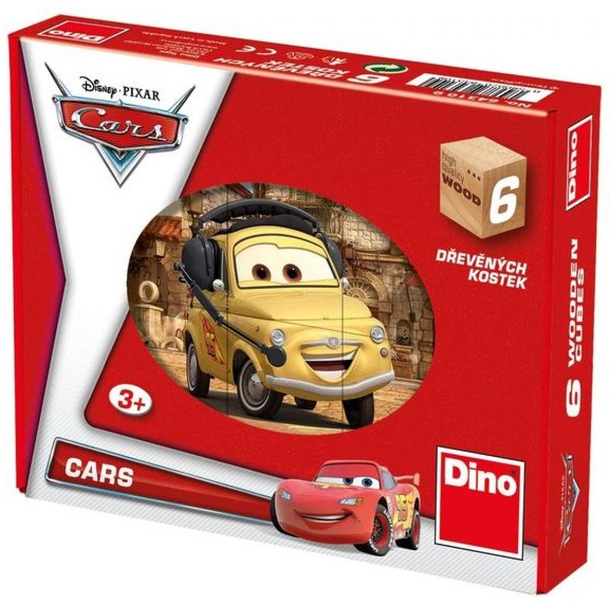 Dino Cars Dřevěné kostky Auta ve světě 6ks