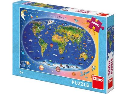 Dino Puzzle Dětská mapa 300 XL dílků