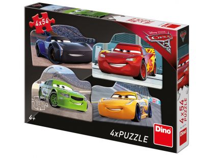 Dino Puzzle Disney Cars 3 Rivalové 4 x 54 dílků
