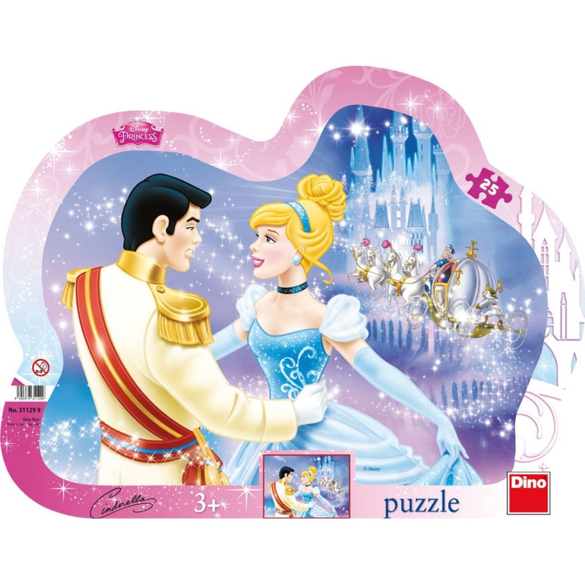 Dino Disney Princess Puzzle deskové Zamilovaná Popelka 25dílků