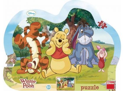 Dino Puzzle deskové Disney Schovávaná s Medvídkem Pú 25 dílků