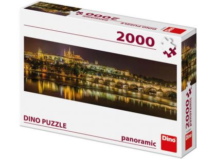 Dino Puzzle panoramic Karlův most v noci 2000 dílků