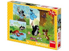 Dino Krteček a kalhotky puzzle 3 x 55 dílků