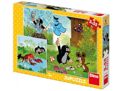 Dino Puzzle Krteček a kalhotky 3 x 55 dílků
