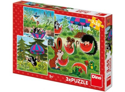 Dino Puzzle Krteček a paraplíčko 3 x 55 dílků