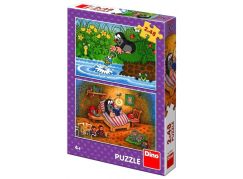 Dino Krtek a perla puzzle 2 x 48 dílků